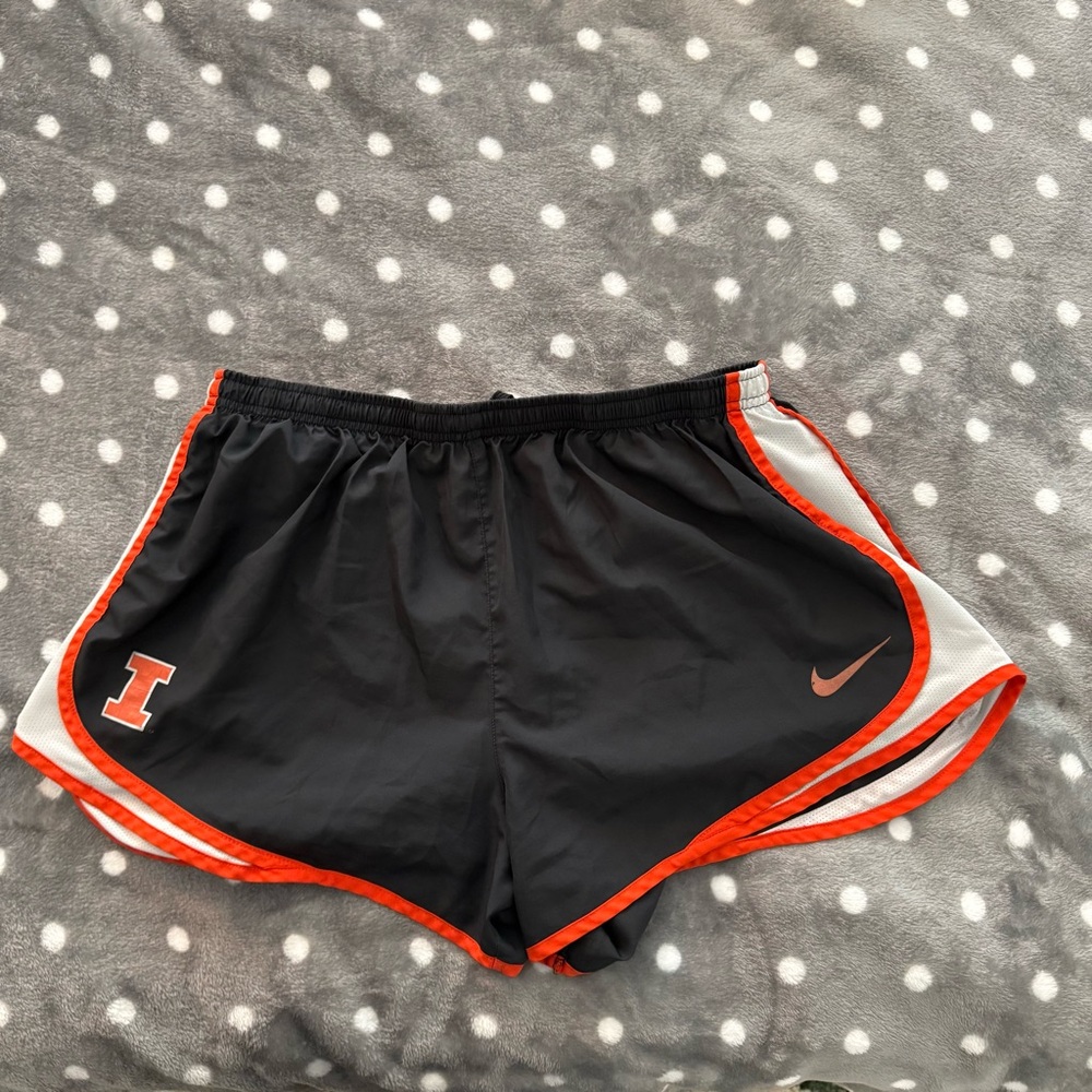 Nike Women’s Gray Athletic Shorts with Orange Trim (University of Illinois)